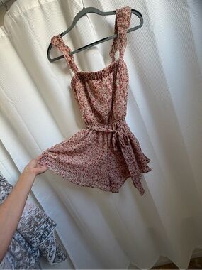 Trixxi Floral Pink and Cream Romper